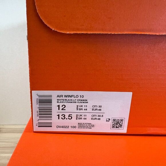 Nike Air Winflo 10 road running shoes Mens 12 White Black Light Crimson - Picture 9 of 9